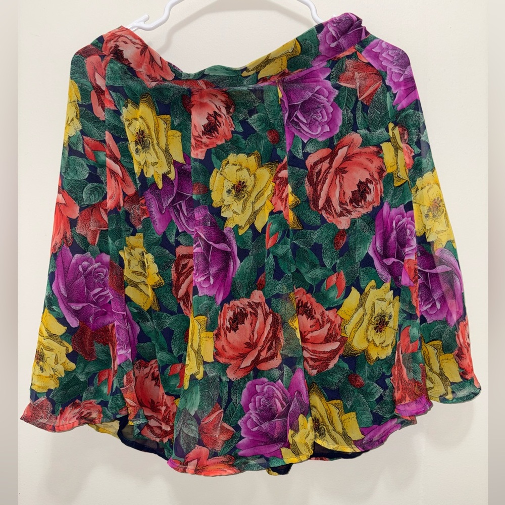 Vintage Vibrant Floral Skirt
